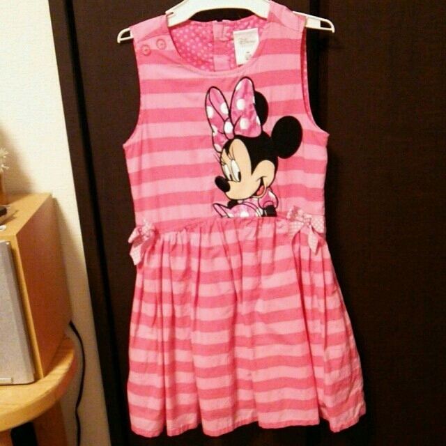 Disney(ディズニー)のミニーマウス＊ボーダーワンピース＊120cm キッズ/ベビー/マタニティのキッズ服女の子用(90cm~)(ワンピース)の商品写真