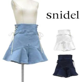 スナイデル(SNIDEL)のsnidel レースアップデニムショートパンツ(ショートパンツ)