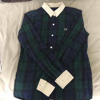 フレッドペリー(FRED PERRY)の美品☆FRED PERRY☆チェックシャツ☆グリーン(シャツ/ブラウス(長袖/七分))