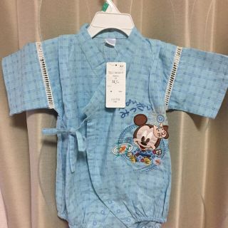 ディズニー(Disney)の新品 ベビーミッキー 甚平 ロンパース 80 タグ付き 男の子(甚平/浴衣)