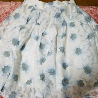 花柄シースルースカート(ひざ丈スカート)