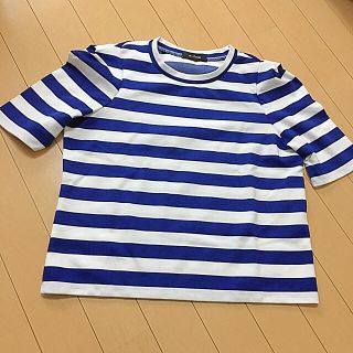 ダブルクローゼット(w closet)の«最終値下げ»w closet ブルー半袖トップス 1度のみ着用(Tシャツ(半袖/袖なし))