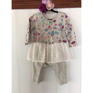 ブランシェス(Branshes)の美品！ブランシェスのチュール付きロンパース♡グレー80ハッカ好きさんにも♡(ロンパース)