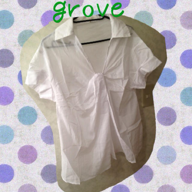 grove - grove ホワイトチュニックシャツ