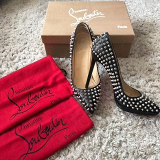 クリスチャンルブタン(Christian Louboutin)のルブタン スパイク パンプス ブラックシルバー 正規品(ハイヒール/パンプス)