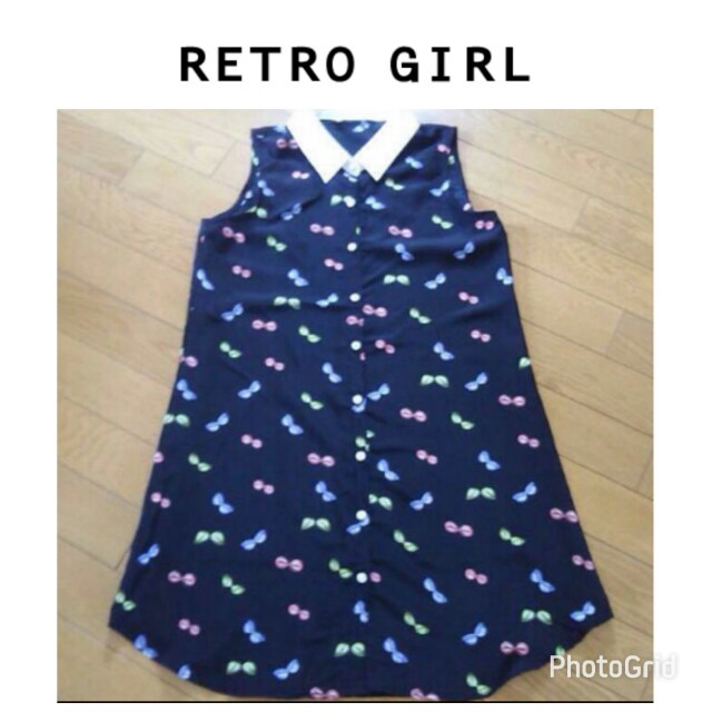 RETRO GIRL(レトロガール)の新品♡レトロガール♡メガネ柄シャツワンピース レディースのワンピース(ミニワンピース)の商品写真