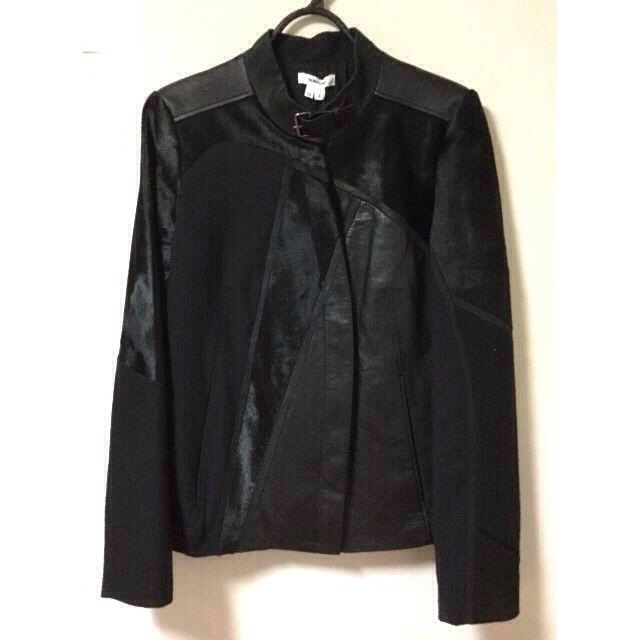 HELMUT LANG - HELMUT LANG 未使用タグ付 羊レザー毛皮 ライダース
