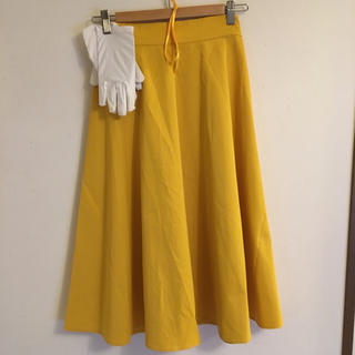 【再値下】恋ダンスセット★黄色スカート★白手袋★黄色リボン(ひざ丈スカート)