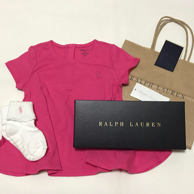 Ralph Lauren(ラルフローレン)の2点セット☆新品 ラルフローレン フレアTシャツ & 靴下 セット 85 キッズ/ベビー/マタニティのベビー服(~85cm)(Ｔシャツ)の商品写真