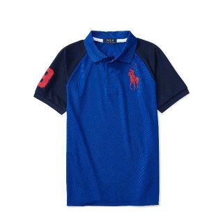 ポロラルフローレン(POLO RALPH LAUREN)の新品・未使用　ラルフローレン　ビッグポニー　メッシュポロシャツ　ブルー　90(Tシャツ/カットソー)