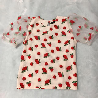 ロマンティックスタンダード(Romantic Standard)のいちご♡パフスリーブT(Tシャツ(半袖/袖なし))