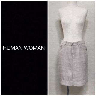 ヒューマンウーマン(HUMAN WOMAN)の❤️送料込❤️HUMAN WOMAN リネン混紡スカート(ミニスカート)