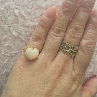 handmade ♡ ハートパールリング 💍♡(リング(指輪))