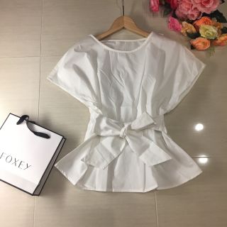 ランバンオンブルー(LANVIN en Bleu)のタイムSALE◆夏最新◆リボンウエストブラウス◆ (シャツ/ブラウス(半袖/袖なし))