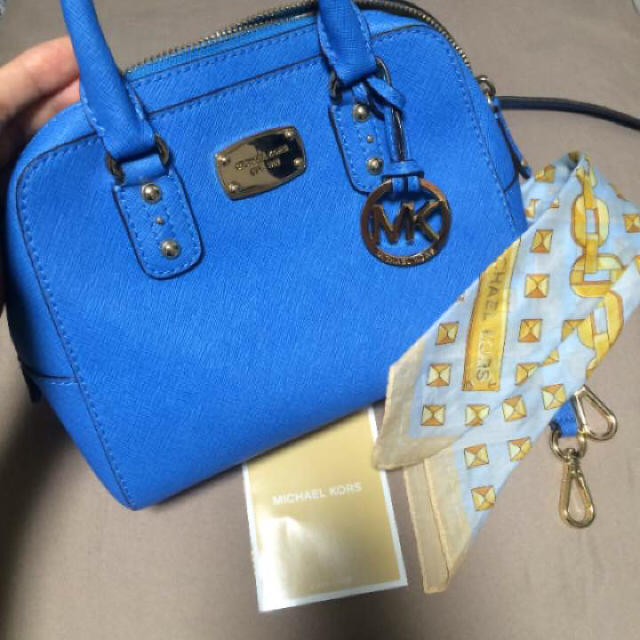 マイケルコース Michael kors 青 バッグ 2way ブルー 水色 - www