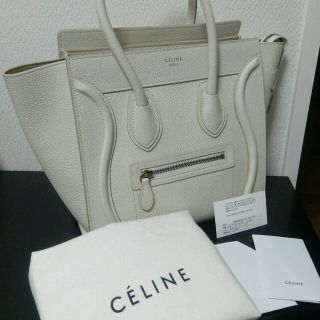 セリーヌ(celine)の【早い者勝ち！お値下げ】国内正規 セリーヌ ラゲージ マイクロ 白 ホワイト(ハンドバッグ)