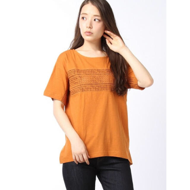 LOWRYS FARM(ローリーズファーム)の新品未使用★LOWRYS FARM★レース切り替え半袖Tシャツ★Mさいす レディースのトップス(Tシャツ(半袖/袖なし))の商品写真