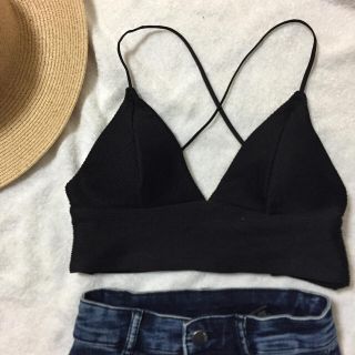 アリシアスタン(ALEXIA STAM)の【38サイズ】H&M Swimsuit ビキニ トップ ブラック(水着)