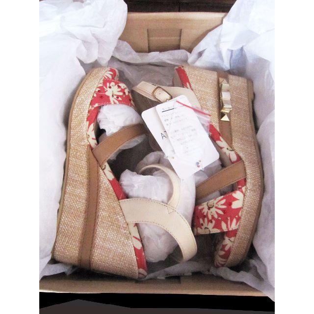 JELLY BEANS(ジェリービーンズ)の新品JELLY BEANSジェリービーンズ 花柄フラワーリボンウエッジサンダル レディースの靴/シューズ(サンダル)の商品写真