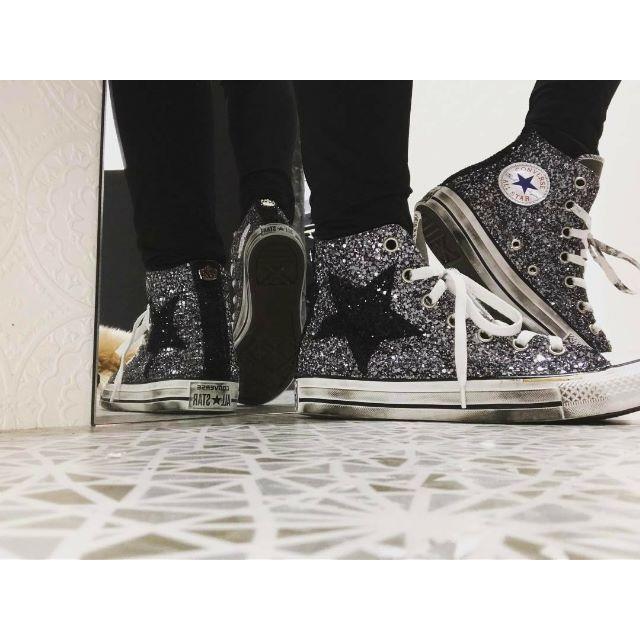 CONVERSE(コンバース)の大人気CONVERSE!!! グリッターラメ×スタッズ付き ハイカットスニーカ― レディースの靴/シューズ(スニーカー)の商品写真