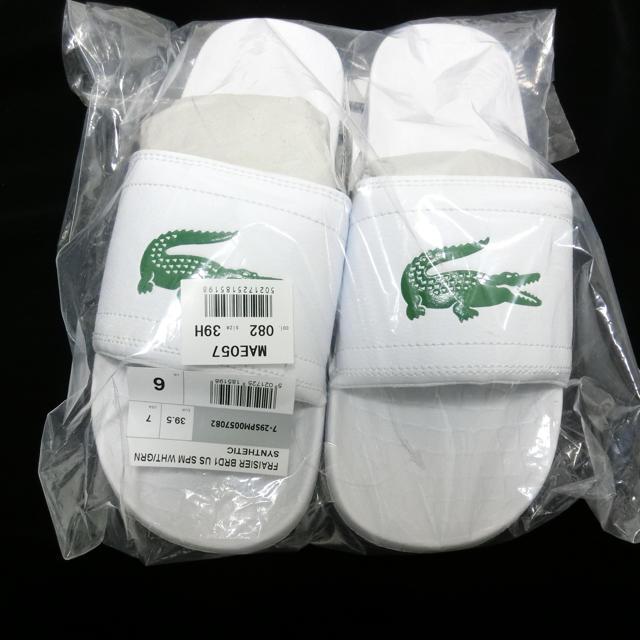 ラコステ サンダル 白 39H(24.5~25) 新品 シャワー サンダル