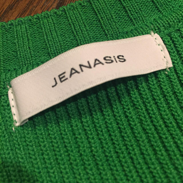 JEANASIS(ジーナシス)のJEANASIS グリーンのサマーニット 美品 レディースのトップス(ニット/セーター)の商品写真