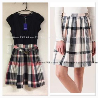 バーバリー(BURBERRY)の新品 バーバリー ブルーレーベル ワンピース 美品 クレストブリッジ スカート(ミニワンピース)