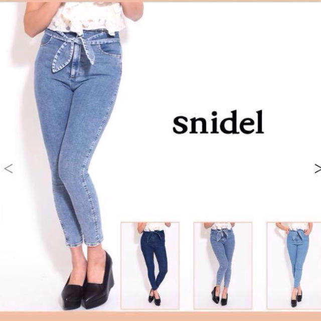 SNIDEL(スナイデル)のウエストリボンスキニー♡snidel レディースのパンツ(デニム/ジーンズ)の商品写真