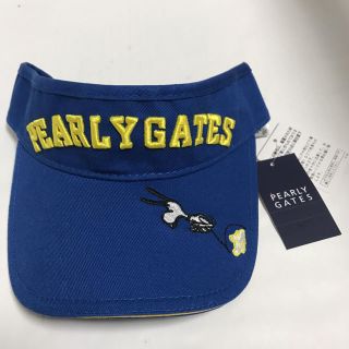 パーリーゲイツ(PEARLY GATES)のパーリーゲイツ スヌーピー サンバイザー ブルー フリーサイズ(ウエア)