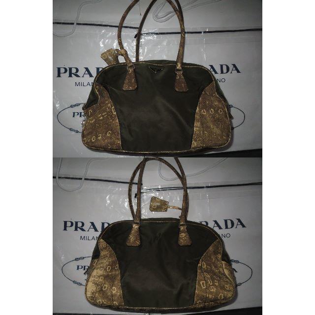 PRADA(プラダ)の●14万プラダ革リザード限定パイソンレザー多用ボストンバッグ鍵付大●良美品 メンズのバッグ(ボストンバッグ)の商品写真