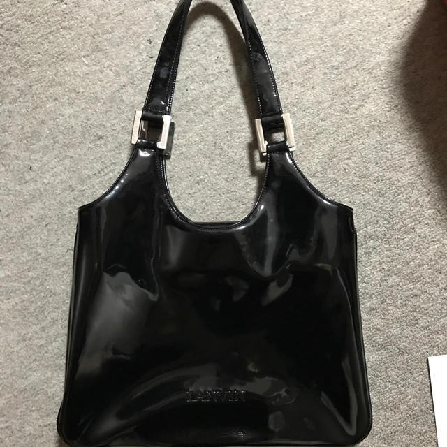 値下げ！！LANVIN エナメル トートバッグ 黒