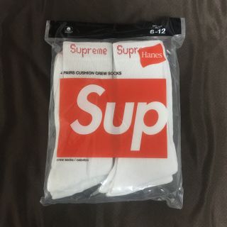 シュプリーム(Supreme)のショッパー付き 送料込み 新品  Supreme×Hanes ソックス 白 1足(ソックス)