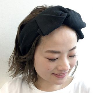 スリーフォータイム(ThreeFourTime)の新品未使用ThreeFourTime リブカットソーbigリボンターバン(ヘアバンド)