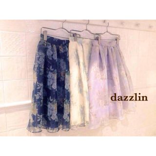 ダズリン(dazzlin)のブーケ花柄 オーガンジー スカート♡dazzlin(ひざ丈スカート)