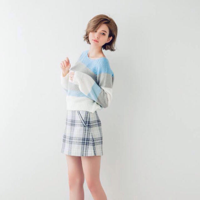 dazzlin(ダズリン)のダズリン チェック柄 台形スカート ブルー レディースのスカート(ミニスカート)の商品写真