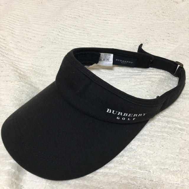 BURBERRY(バーバリー)の[中古美品]BURBERRY バーバリーゴルフ サンバイザー黒 レディース レディースの帽子(キャップ)の商品写真