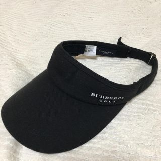 バーバリー(BURBERRY)の[中古美品]BURBERRY バーバリーゴルフ サンバイザー黒 レディース(キャップ)