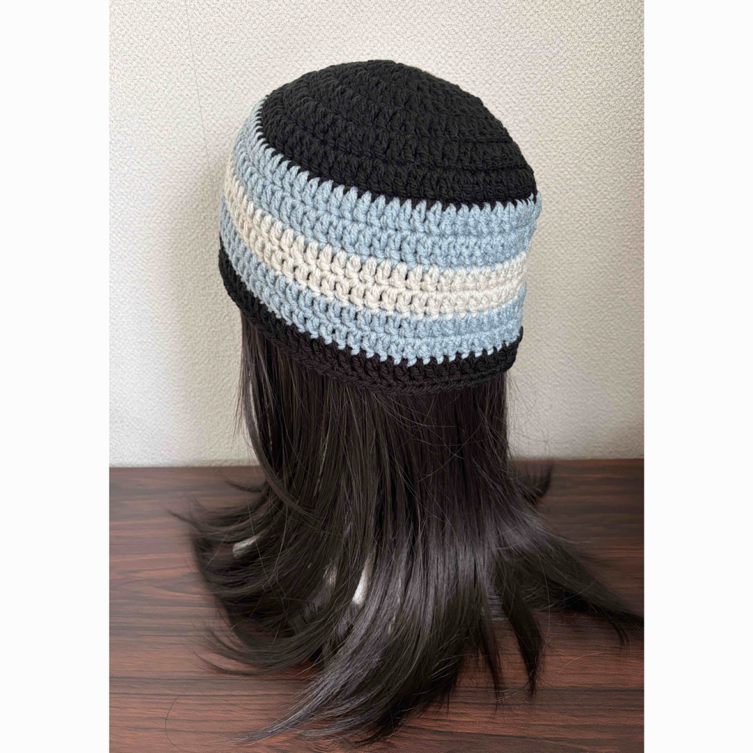 ビーニー クラッシャーハット クロシェハット ハンドメイドかぎ針編み ハンドメイドのファッション小物(帽子)の商品写真