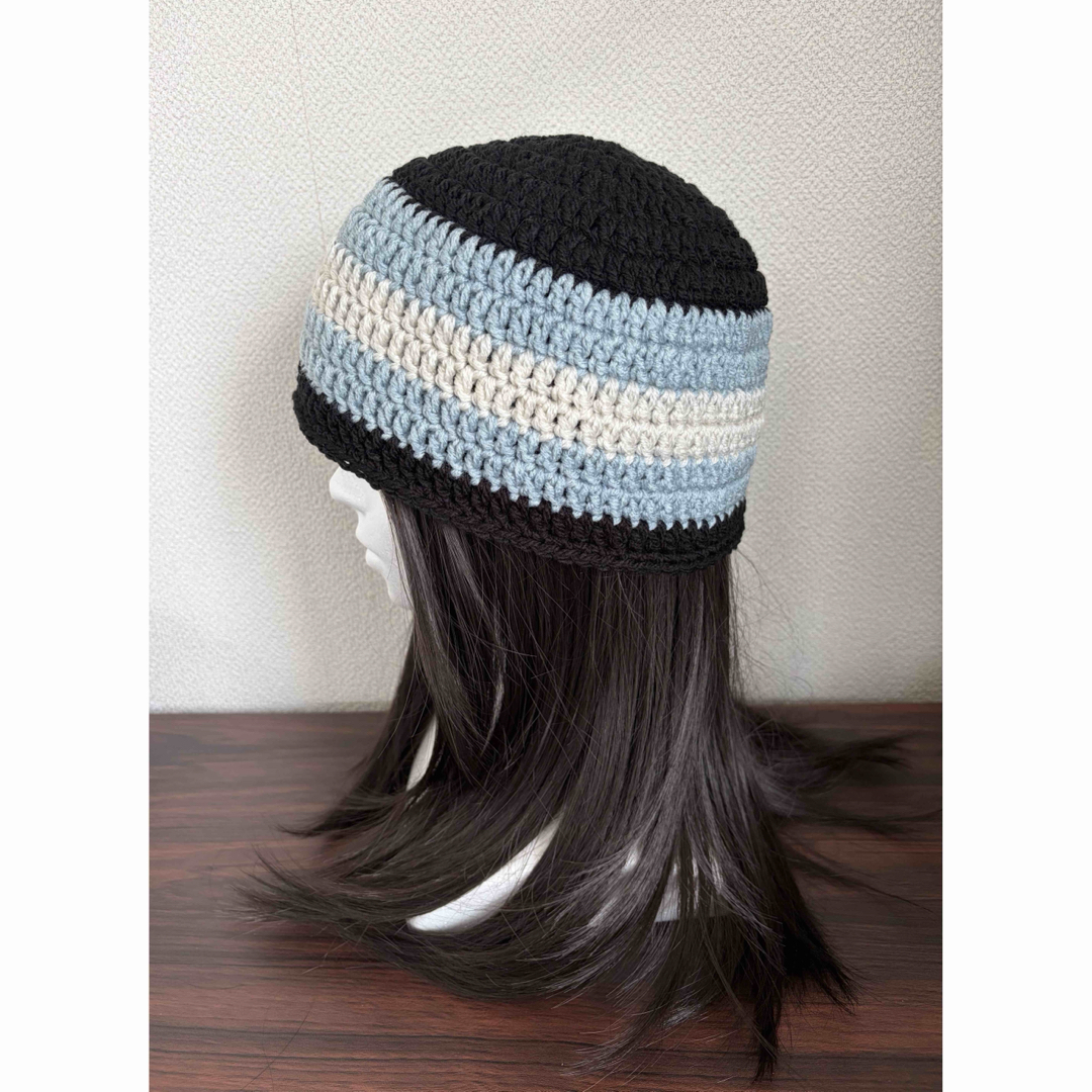 ビーニー クラッシャーハット クロシェハット ハンドメイドかぎ針編み ハンドメイドのファッション小物(帽子)の商品写真
