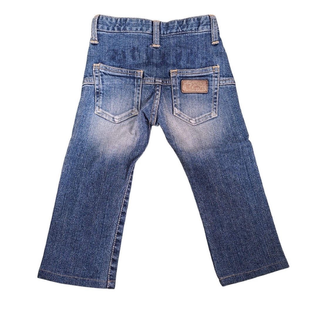 美品 X-LITTLE デニムパンツ ダメージ加工 ウエスト調節可能 100cm キッズ/ベビー/マタニティのキッズ服男の子用(90cm~)(パンツ/スパッツ)の商品写真