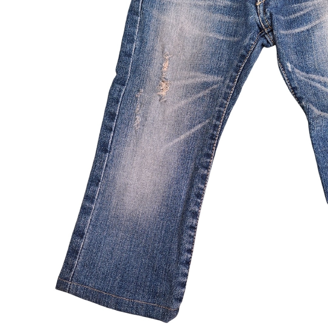 美品 X-LITTLE デニムパンツ ダメージ加工 ウエスト調節可能 100cm キッズ/ベビー/マタニティのキッズ服男の子用(90cm~)(パンツ/スパッツ)の商品写真