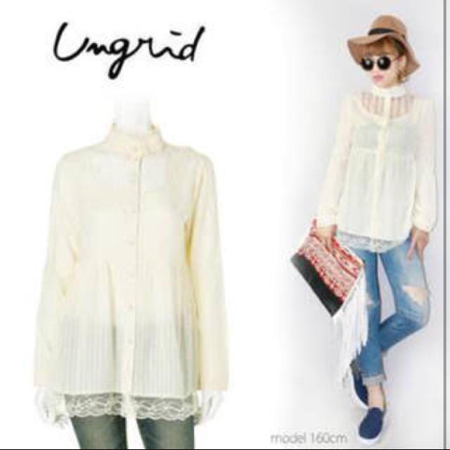 Ungrid(アングリッド)のUngrid レース ブラウス 本気で売りたいです レディースのトップス(シャツ/ブラウス(長袖/七分))の商品写真