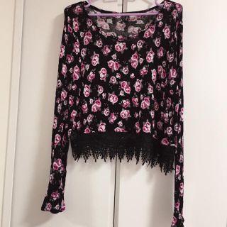 エイチアンドエム(H&M)のH&M＊花柄レースニット(カットソー(長袖/七分))