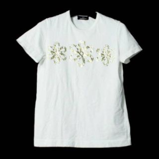 コムデギャルソン(COMME des GARCONS)のトリコ コムデギャルソン 金箔風花柄デザイン カットソー Tシャツ(Tシャツ(半袖/袖なし))