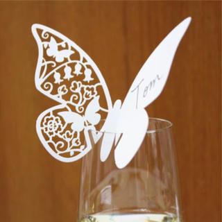 結婚式 テーブル ネームプレート 蝶々 100枚(その他)