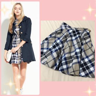 バーバリー(BURBERRY)の美品♡ブルーレーベル クレストブリッジ ブルーのチェックスカート(ミニスカート)