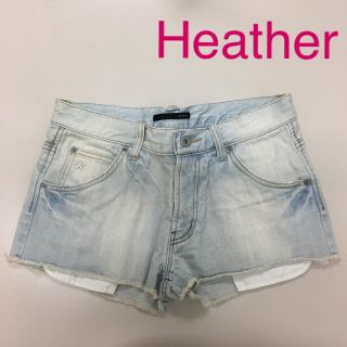 ヘザー(heather)の【定番モテ】デニム ショートパンツ レディース ヴィンテージ加工 美品(ショートパンツ)