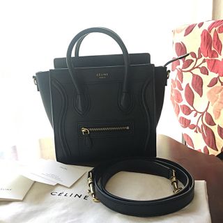 セリーヌ(celine)の美品です☆彡  セリーヌ  ラゲージ  ナノ  （ネイビー）(ハンドバッグ)