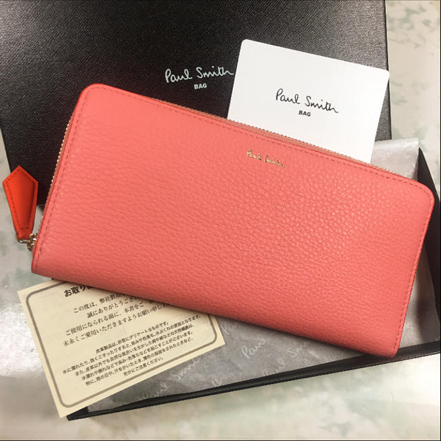 39 割引 訳あり Paul Smith 新品 Paul Smith ポールスミス 長財布 ジップ ピンク オレンジ 財布 ラクマ Sofia Com Bo