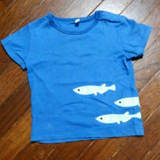 ムジルシリョウヒン(MUJI (無印良品))の無印90お魚Tシャツ青&アロハシャツ(Tシャツ/カットソー)